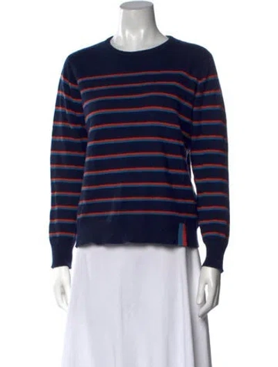 Pre-owned Kule Cashmere Striped Sweater In Blue