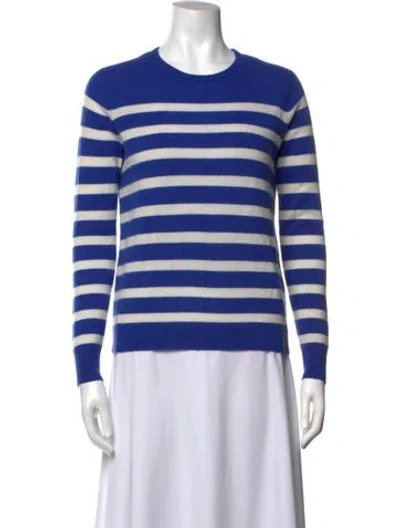 Pre-owned Kule Cashmere Striped Sweater In Blue