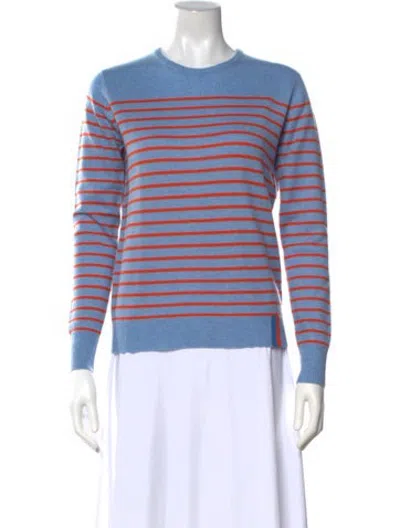 Pre-owned Kule Cashmere Striped Sweater In Blue
