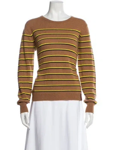 Pre-owned Kule Cashmere Striped Sweater In Brown
