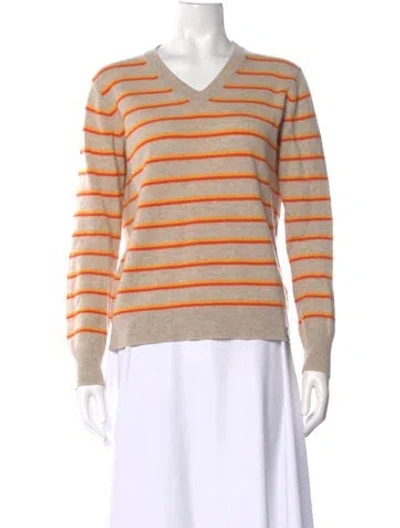 Pre-owned Kule Cashmere Striped Sweater In Brown