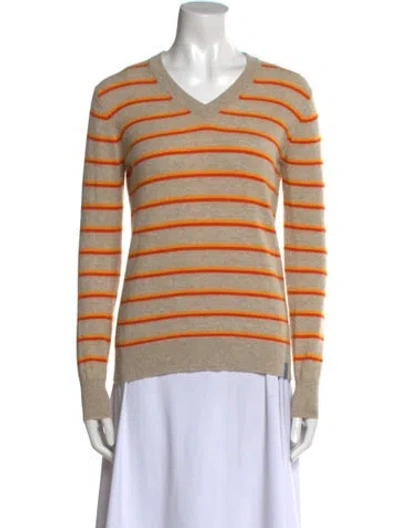 Pre-owned Kule Cashmere Striped Sweater In Brown