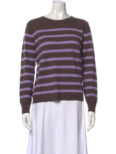 Pre-owned Kule Cashmere Striped Sweater In Brown