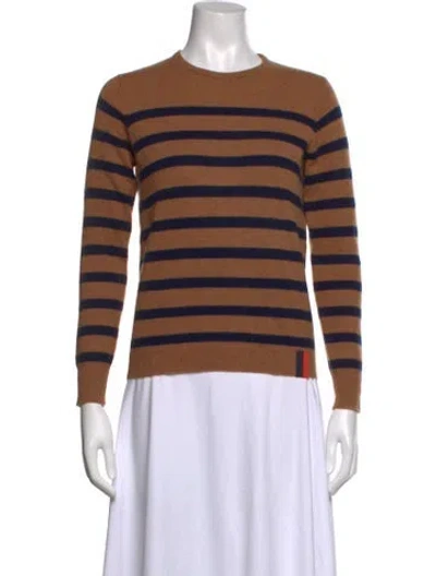 Pre-owned Kule Cashmere Striped Sweater In Brown