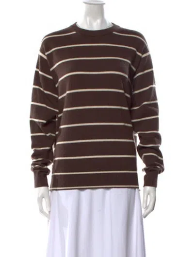Pre-owned Kule Cashmere Striped Sweater In Brown
