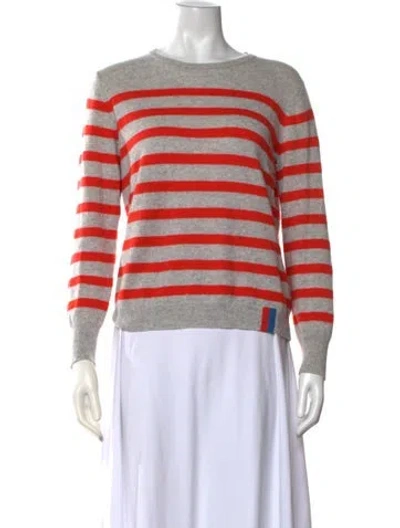 Pre-owned Kule Cashmere Striped Sweater In Grey