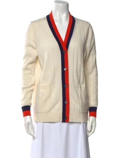 Pre-owned Kule Cashmere Striped Sweater In Neutral