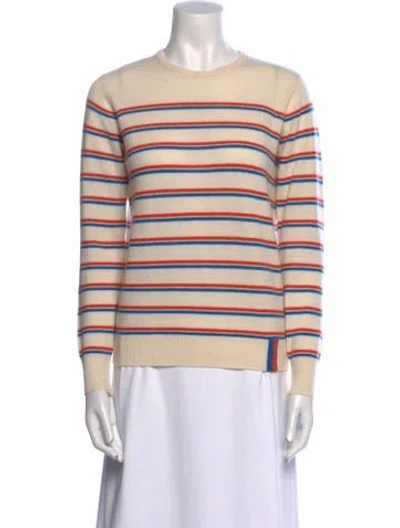 Pre-owned Kule Cashmere Striped Sweater In Neutral