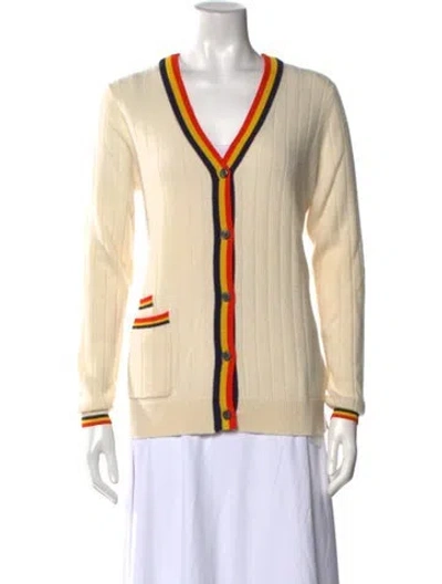 Pre-owned Kule Cashmere Striped Sweater In Neutral