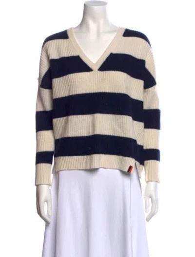 Pre-owned Kule Cashmere Striped Sweater In Neutral