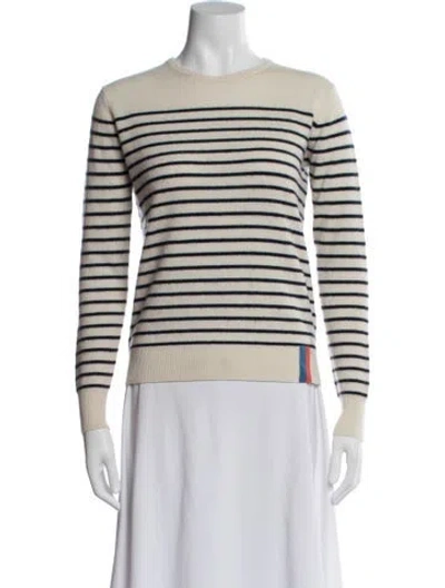 Pre-owned Kule Cashmere Striped Sweater In Neutral