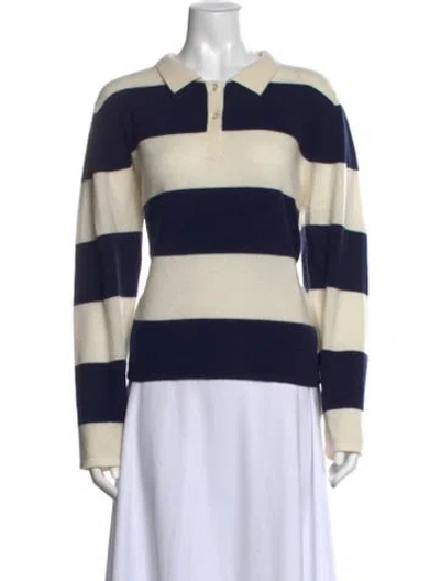 Pre-owned Kule Cashmere Striped Sweater In Neutral