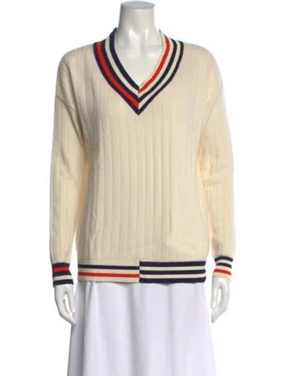 Pre-owned Kule Cashmere Striped Sweater In Neutral