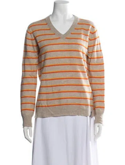 Pre-owned Kule Cashmere Striped Sweater In Neutrals