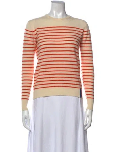 Pre-owned Kule Cashmere Striped Sweater In Neutrals/orange