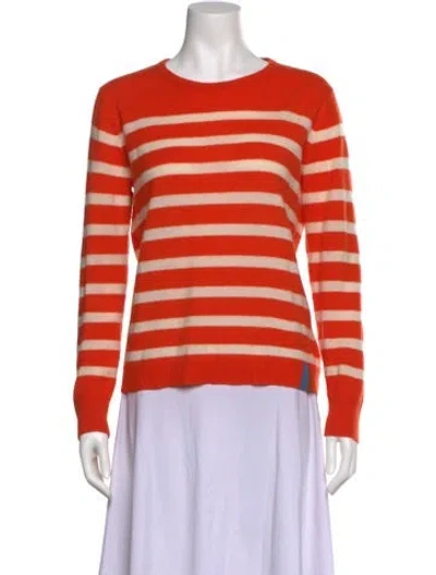 Pre-owned Kule Cashmere Striped Sweater In Orange