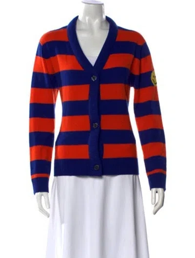 Pre-owned Kule Cashmere Striped Sweater In Orange