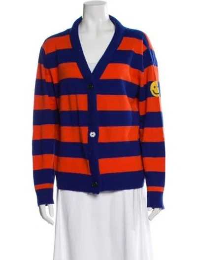 Pre-owned Kule Cashmere Striped Sweater In Orange