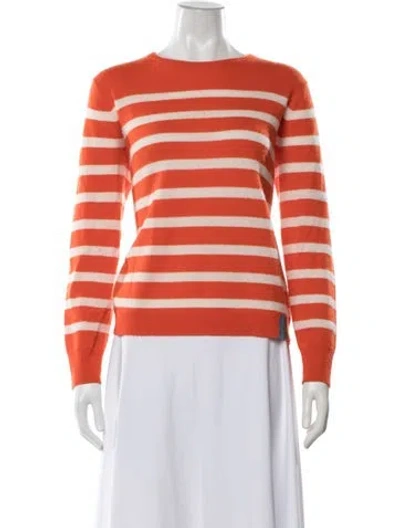Pre-owned Kule Cashmere Striped Sweater In Orange