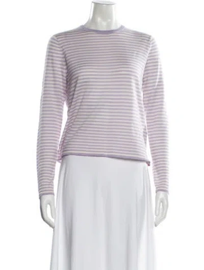 Pre-owned Kule Cashmere Striped Sweater In Red