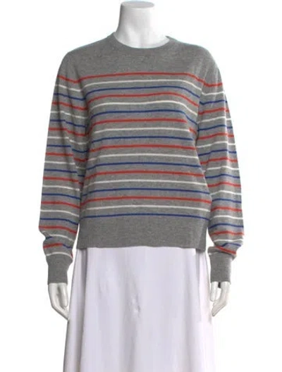 Pre-owned Kule Cashmere Striped Sweater W/ Tags In Gray