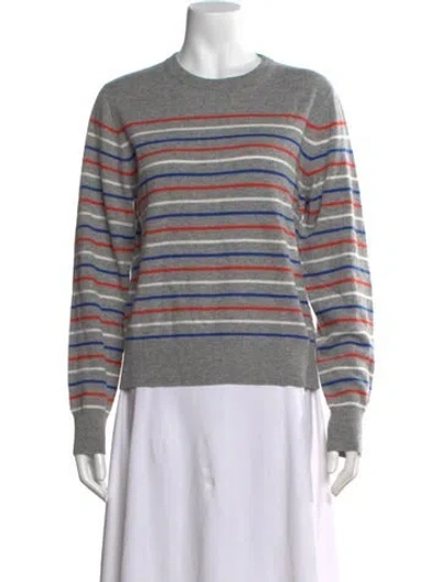Pre-owned Kule Cashmere Striped Sweater W/ Tags In Gray