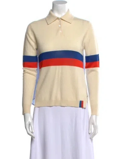 Pre-owned Kule Cashmere Striped Sweater W/ Tags In Neutral