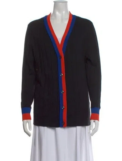 Pre-owned Kule Cashmere V-neck Sweater In Black