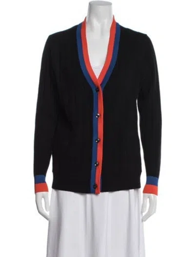 Pre-owned Kule Cashmere V-neck Sweater In Black