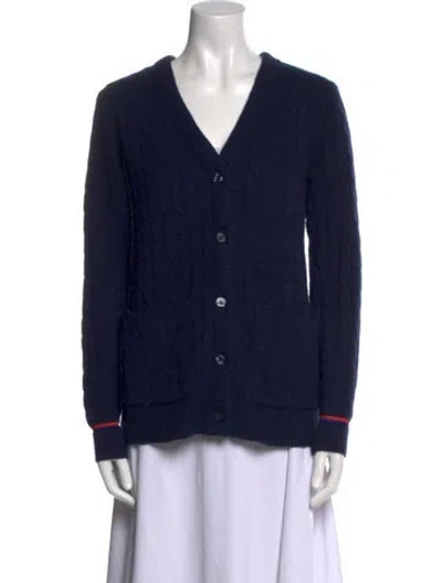 Pre-owned Kule Cashmere V-neck Sweater In Blue