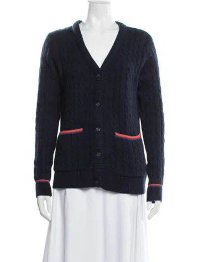 Pre-owned Kule Cashmere V-neck Sweater In Blue