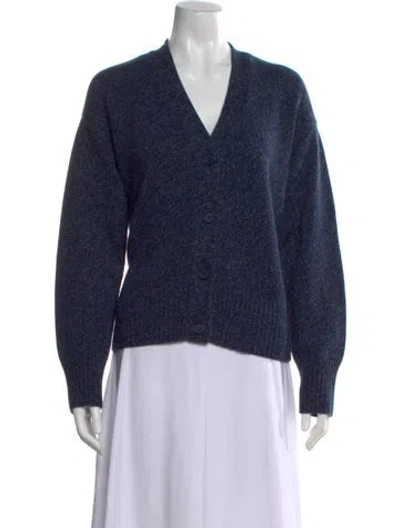 Pre-owned Kule Cashmere V-neck Sweater In Blue