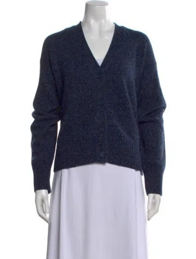 Pre-owned Kule Cashmere V-neck Sweater In Blue