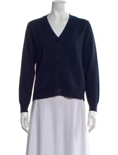 Pre-owned Kule Cashmere V-neck Sweater In Blue