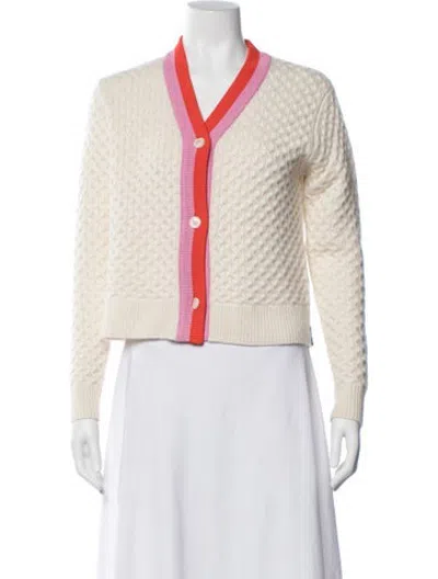 Pre-owned Kule Cashmere V-neck Sweater In Blue/neutrals