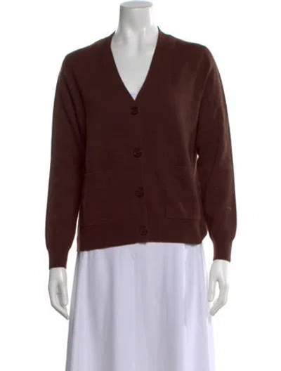Pre-owned Kule Cashmere V-neck Sweater In Brown