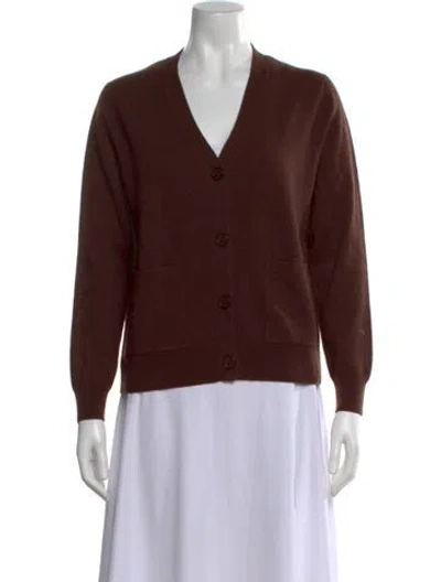 Pre-owned Kule Cashmere V-neck Sweater In Brown