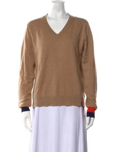 Pre-owned Kule Cashmere V-neck Sweater In Brown