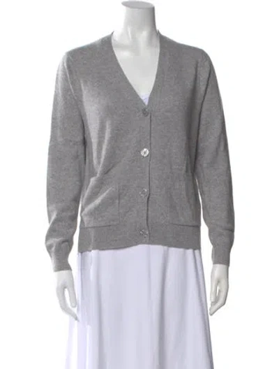 Pre-owned Kule Cashmere V-neck Sweater In Gray