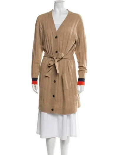 Pre-owned Kule Cashmere V-neck Sweater In Neutral