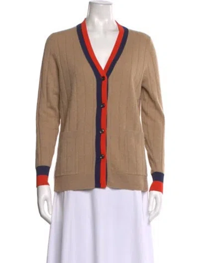 Pre-owned Kule Cashmere V-neck Sweater In Neutral