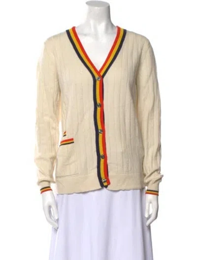 Pre-owned Kule Cashmere V-neck Sweater In Neutral