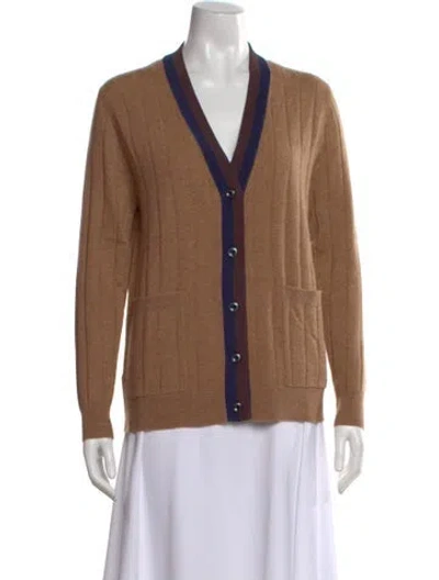 Pre-owned Kule Cashmere V-neck Sweater In Neutral