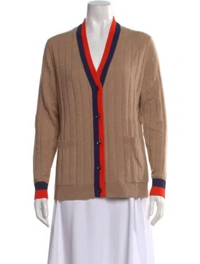 Pre-owned Kule Cashmere V-neck Sweater In Neutral