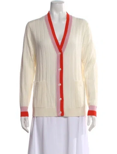 Pre-owned Kule Cashmere V-neck Sweater In Neutral