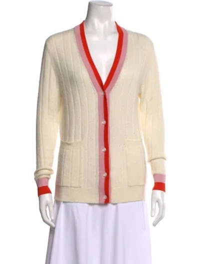 Pre-owned Kule Cashmere V-neck Sweater In Neutral