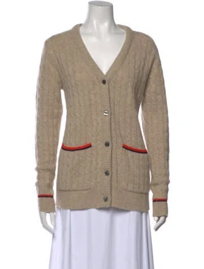 Pre-owned Kule Cashmere V-neck Sweater In Neutral
