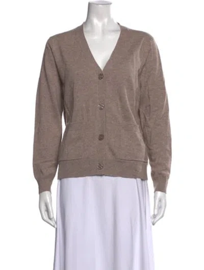 Pre-owned Kule Cashmere V-neck Sweater In Neutrals