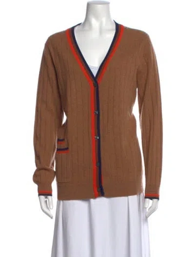 Pre-owned Kule Cashmere V-neck Sweater In Neutrals