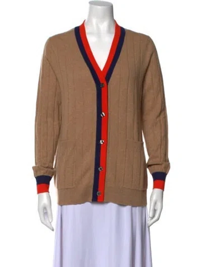Pre-owned Kule Cashmere V-neck Sweater In Neutrals